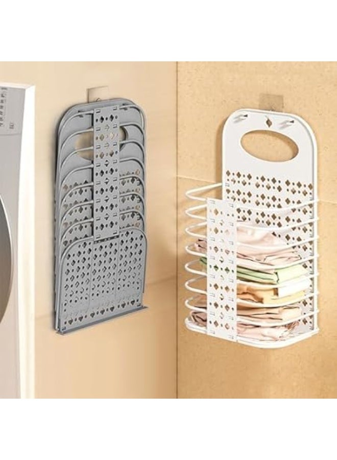 "Large foldable laundry basket with modern design, wall-mounted to save space. Equipped with a comfortable carrying handle for easy mobility. Made of high-quality materials, resistant to water and moisture (MM)." - Image 5